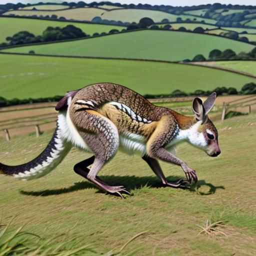Wallaby spotted bouncing around rolling hills of Devon
devon...