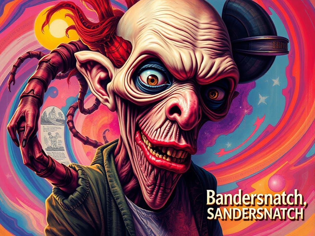 Grotesque Surrealist in Whirling Double Exposure