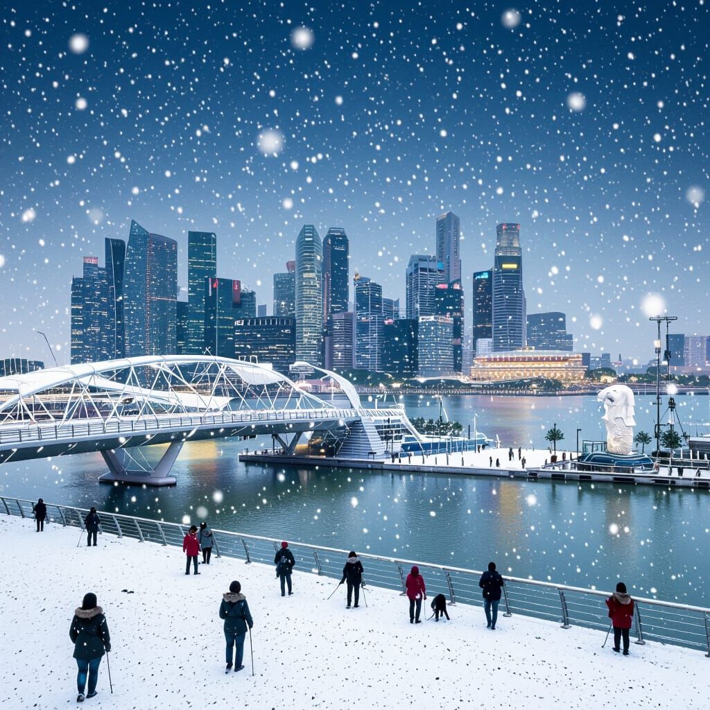 Singapore Landscape in Winter Snow