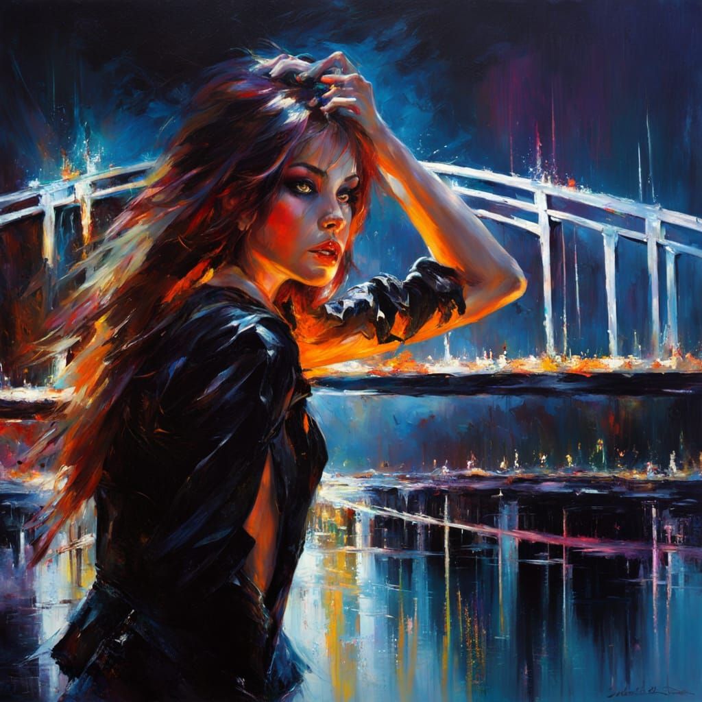 Fantasy Bridge Under Blacklight