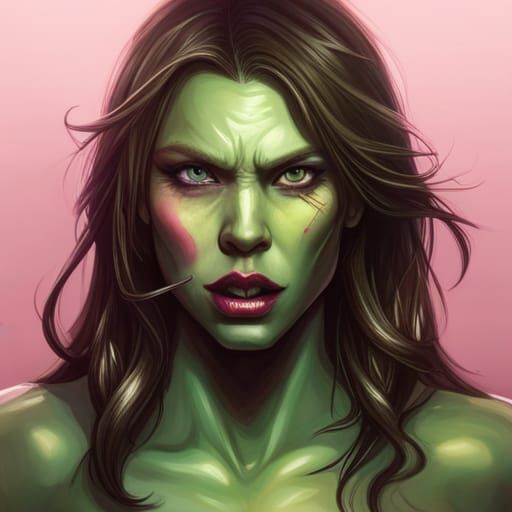 Vampire Barbarian Half-Orc in Candy Art Style