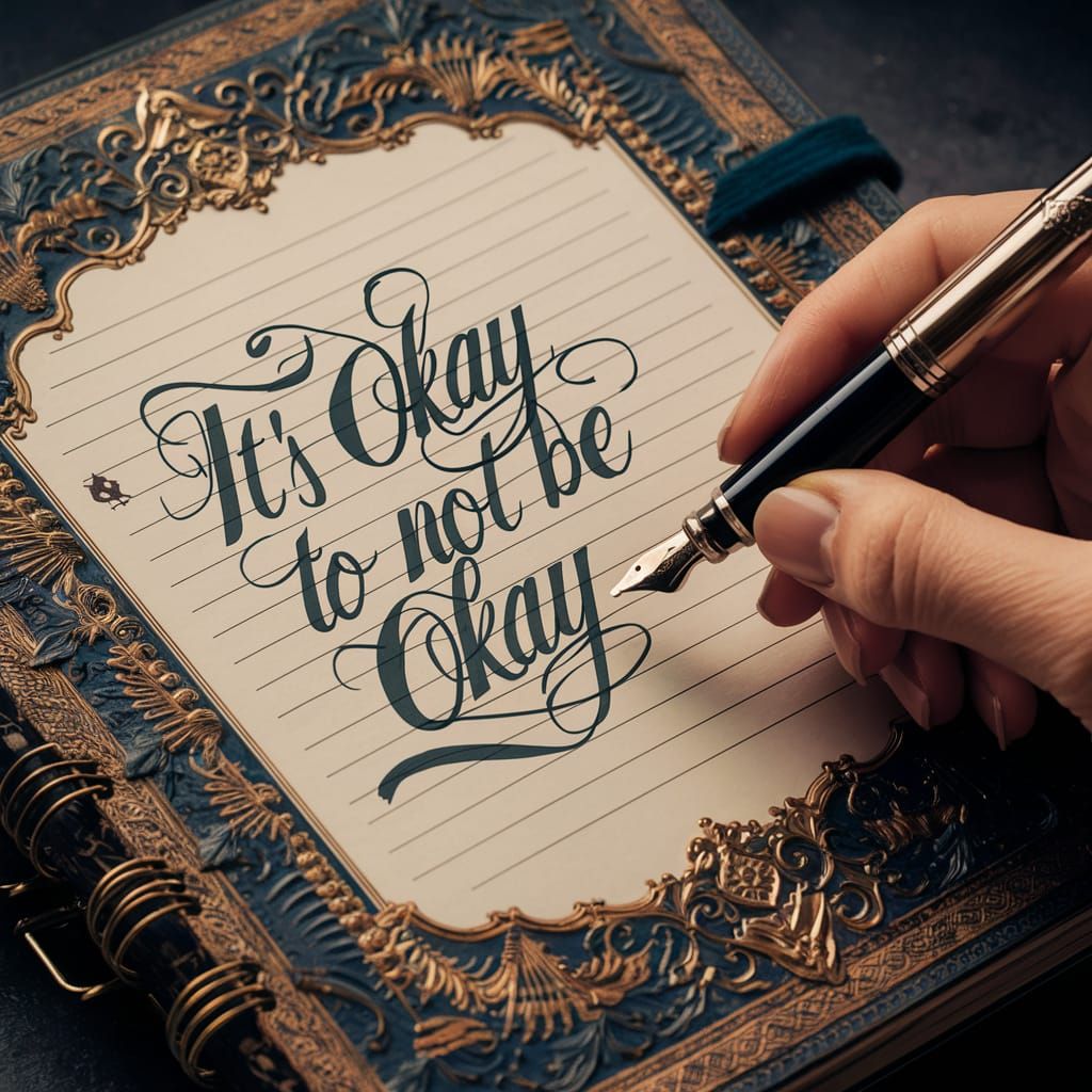 Luxurious Notebook with Calligraphy Quote
