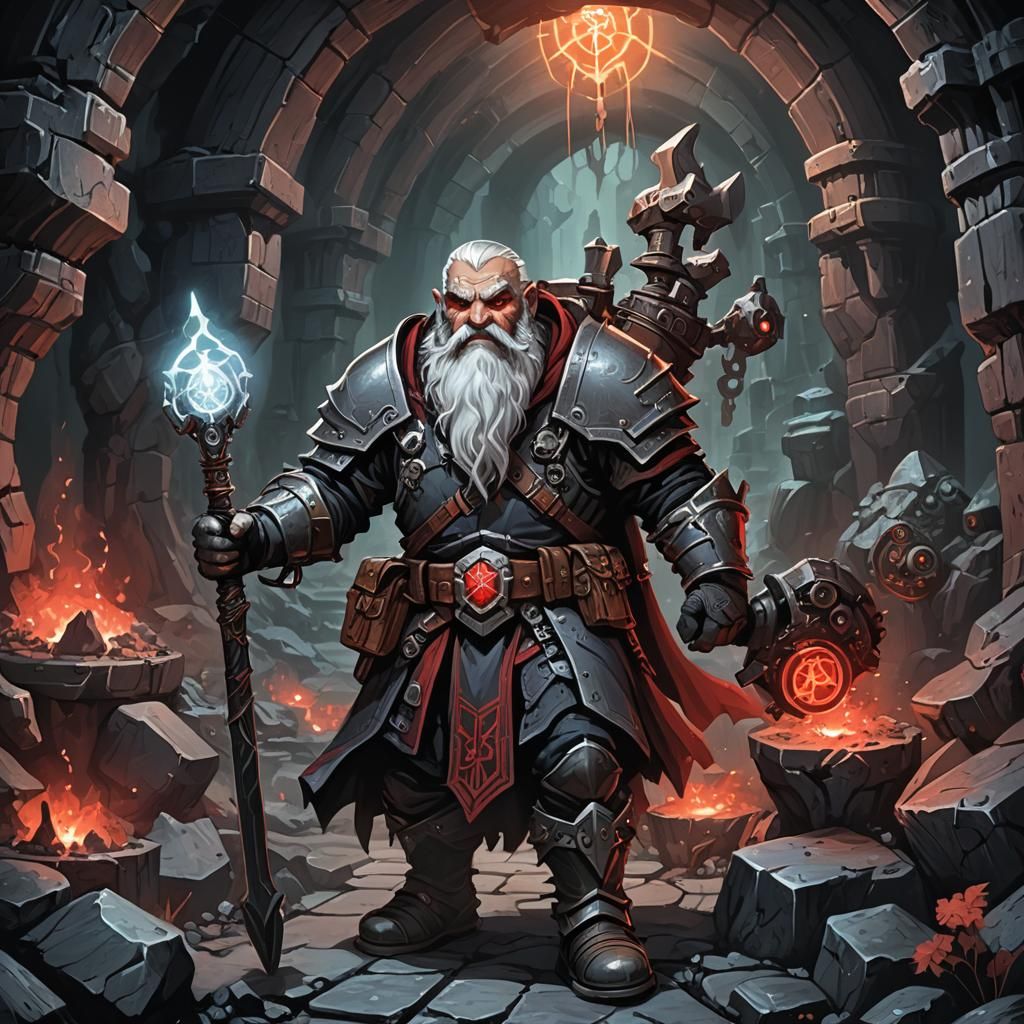 Duergar Engineer Leading Covert Operation in DnD Art