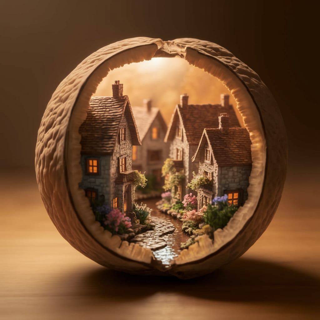 A Charming Village Within a Walnut Shell