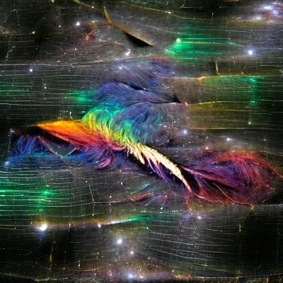 Feather Rainbow in Space