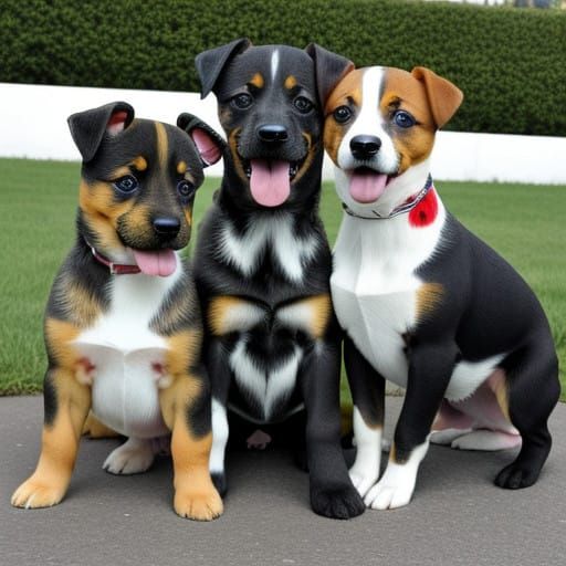 Joyful Scene of Jack Russell Puppies