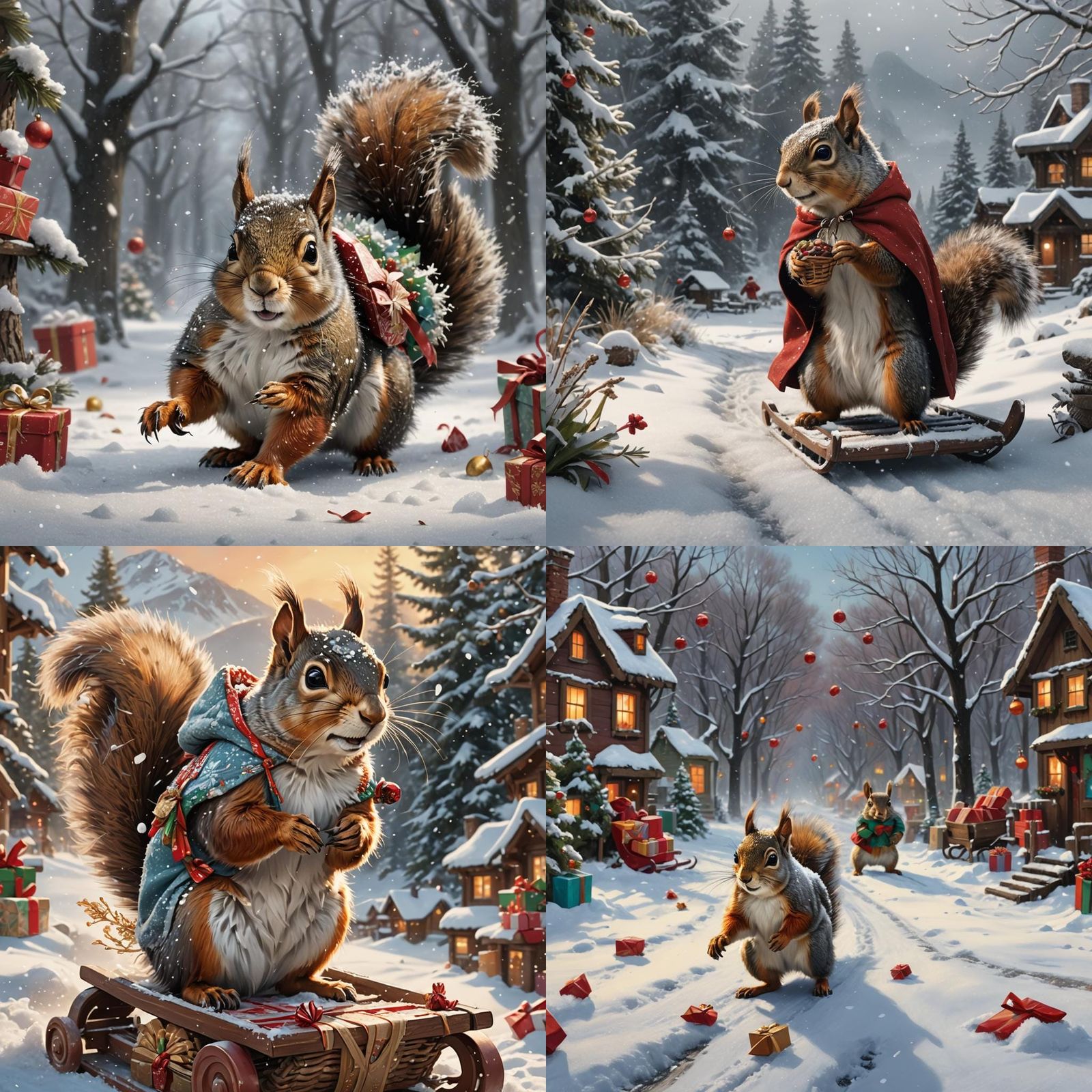The cold squirrel at Christmas