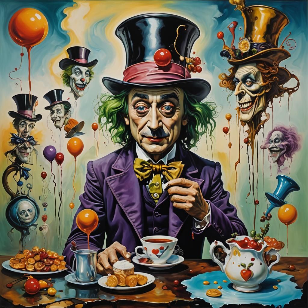 Surreal Portrait: Willy Wonka, Mad Hatter, Joker