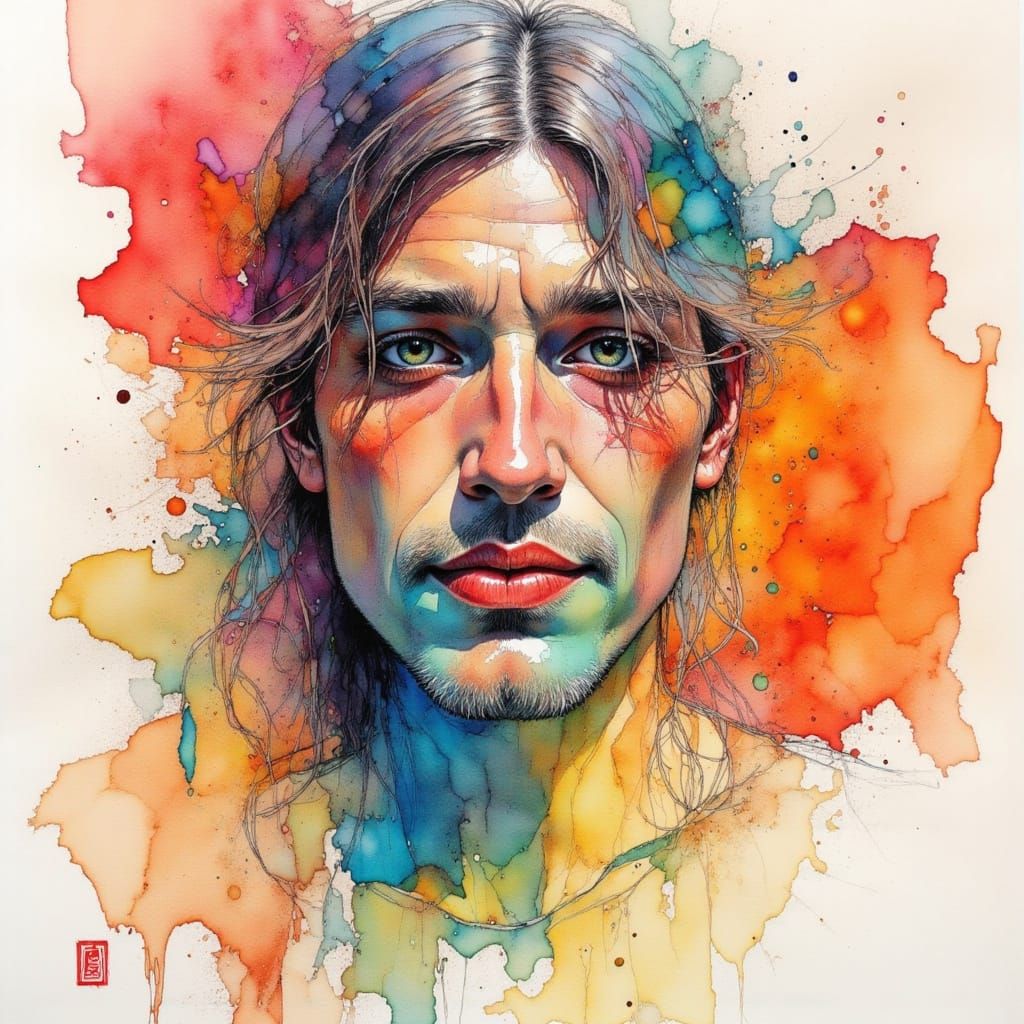 Abstract Pencil Sketch of Karate Practitioner