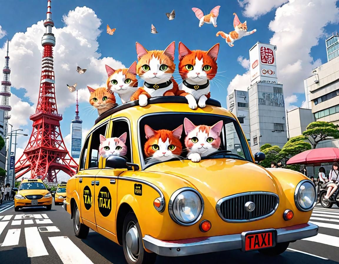 Cute Cat Taxi