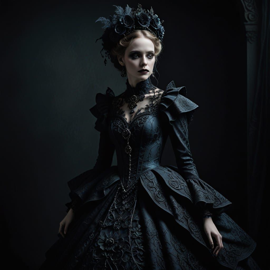 Gothic Romance in Victorian Blue