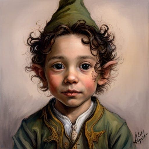Heartwarming Elf Boy Portrait Inspired by Classic Fantasy Ar...