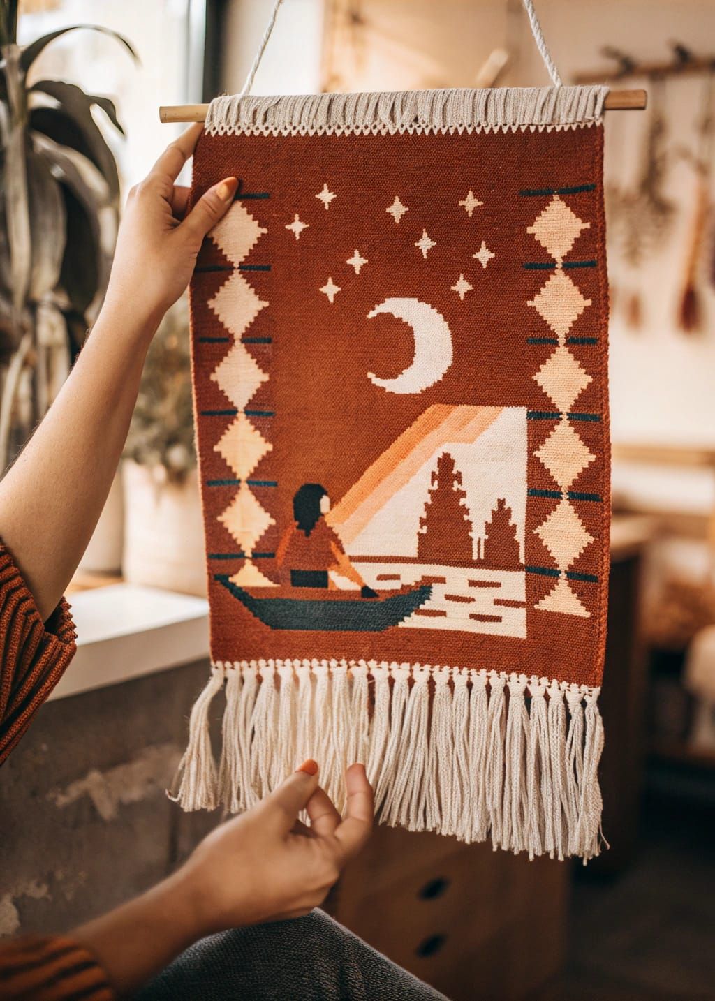 Riding a Dewdrop in the Dark Ocean Textile Tesserae