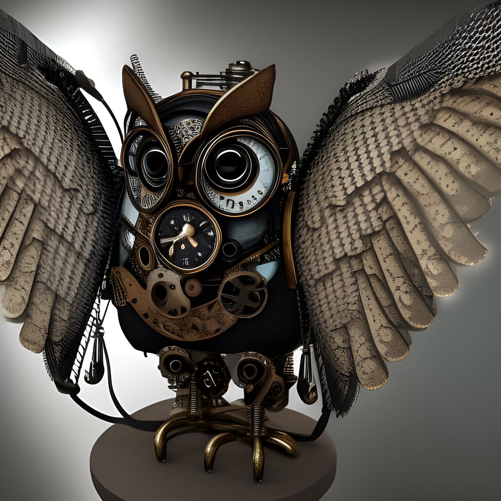 owl wearing steampunk style armor hyper defined intricate detail 8k resolution photo quality epic lighting