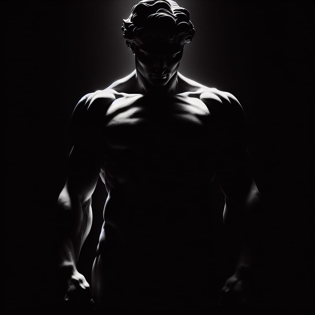 Dramatic Silhouette Figure Emerging From Darkness