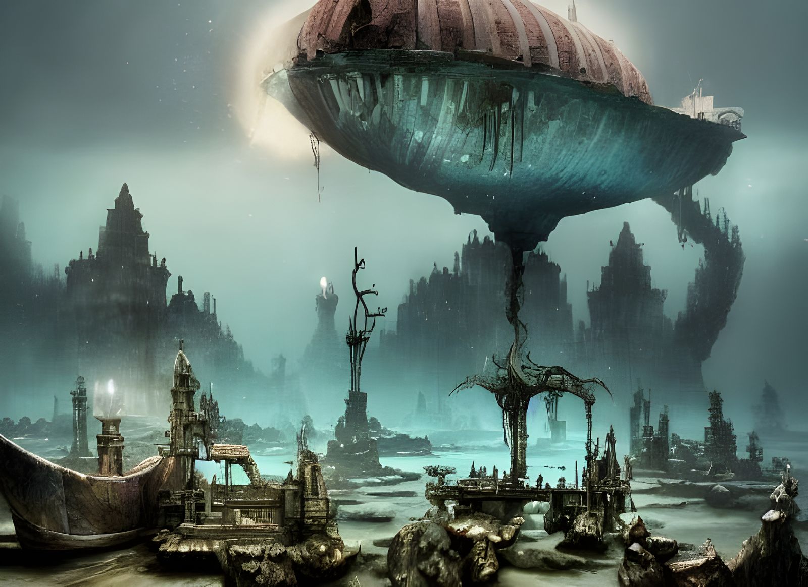 Atlantis: Lost City Under the Sea in Paranormalpunk Style