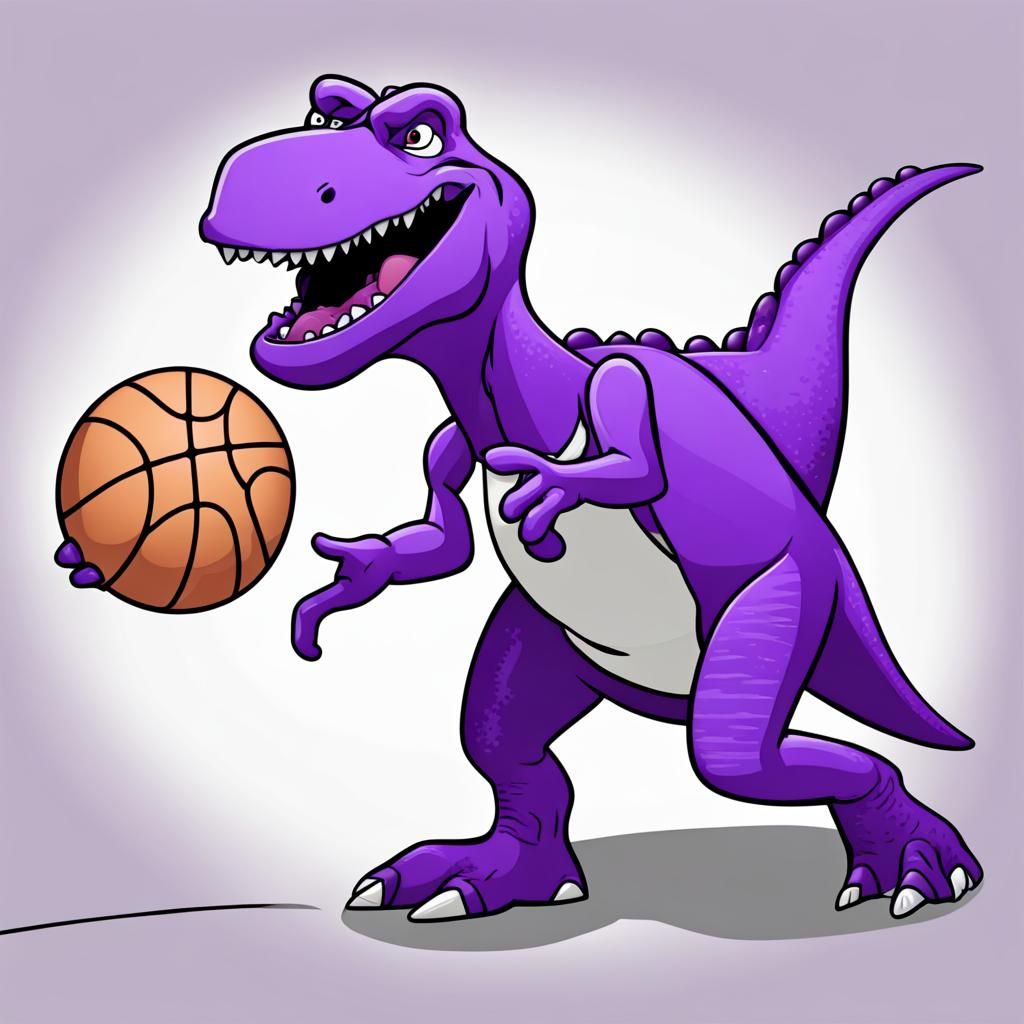 Bernie the Purple Dinosaur Plays Basketball