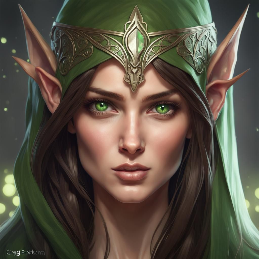 Elven Woman Portrait in Digital Art Style
