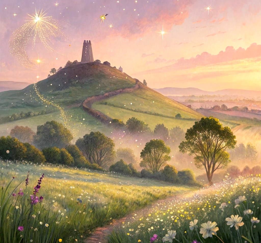 Glastonbury Tor in Enchanted Morning Light