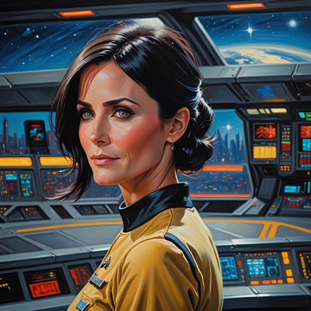 Vibrant Starfleet Officer in Impressionist Oil