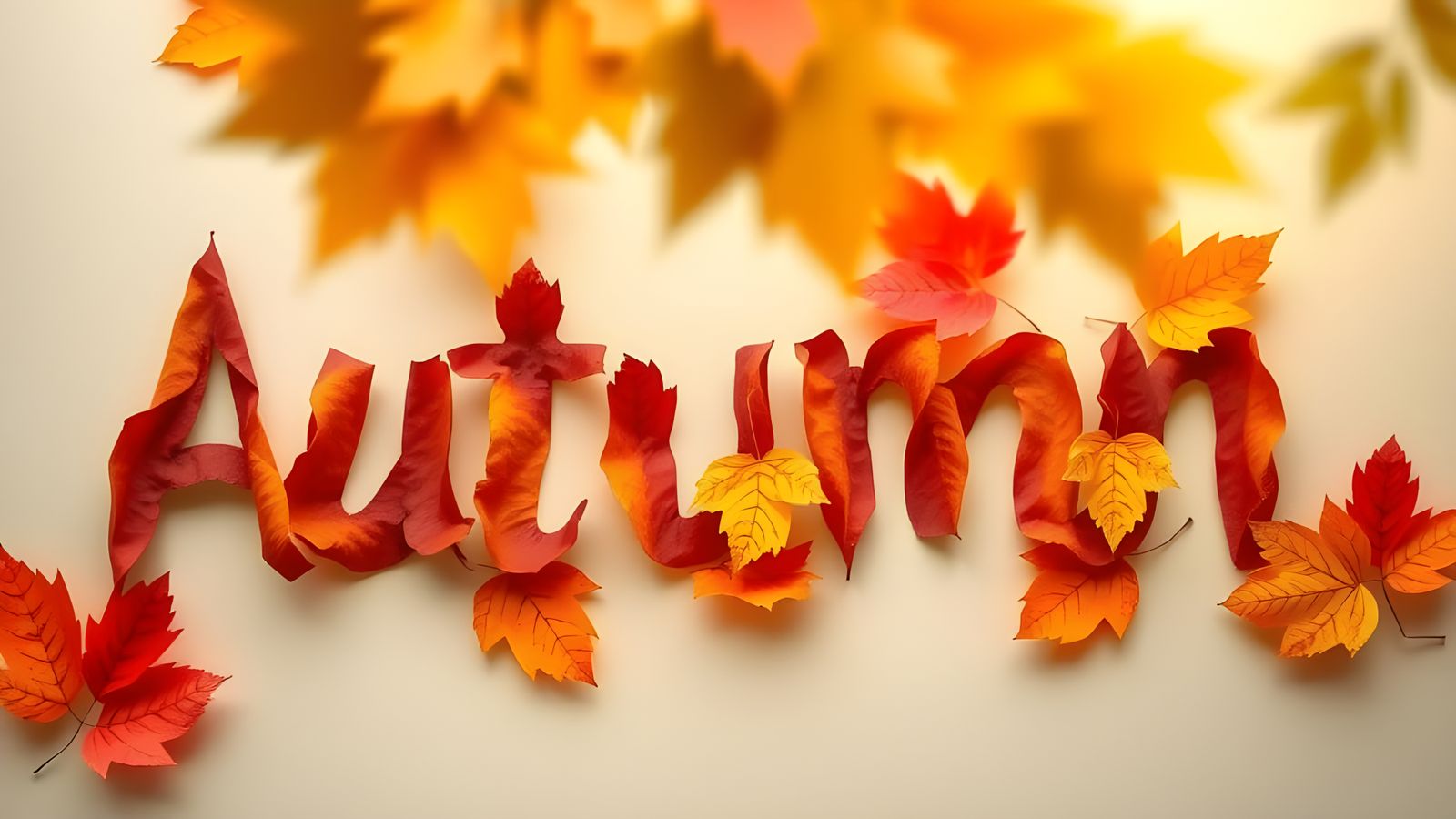 Autumn Leaves Collage in Brown Colors