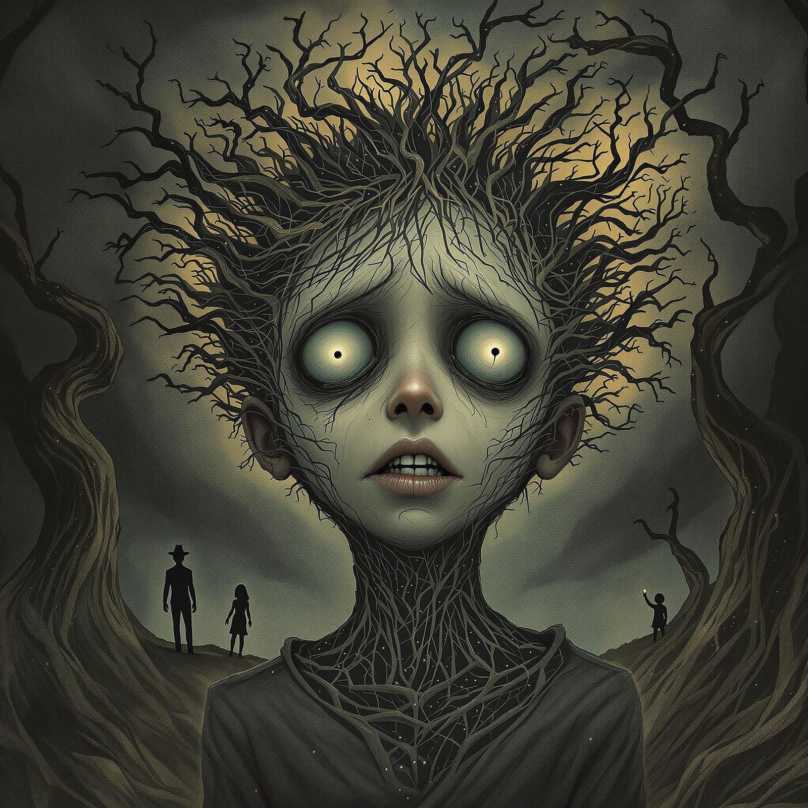 Boy's Inner Turmoil in Surrealist Dreamscape