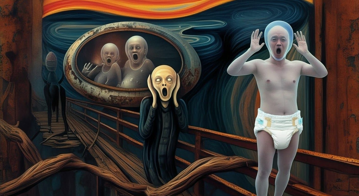 Screaming Sci-Fi Blob in a Psychedelic Void