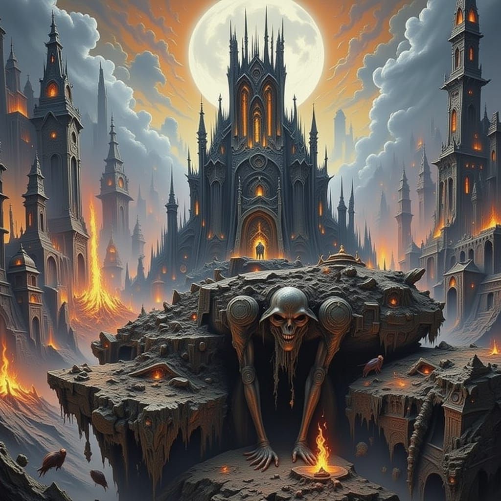 Eerie Anthro Cat in a Beksinski-Inspired Landscape