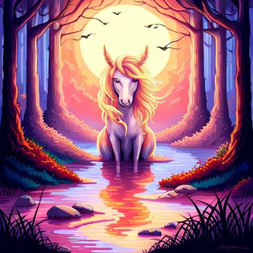 Cute Unicorn in Detailed 16-Bit Pixel Art