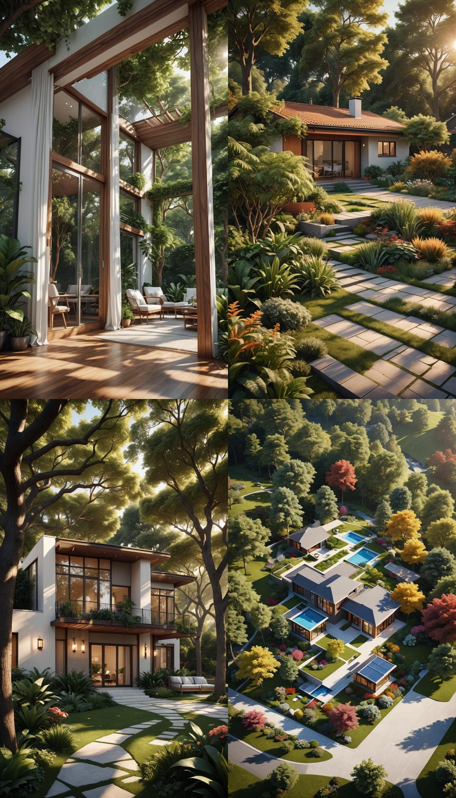 Detailed Rendering of a Modern Bungalow