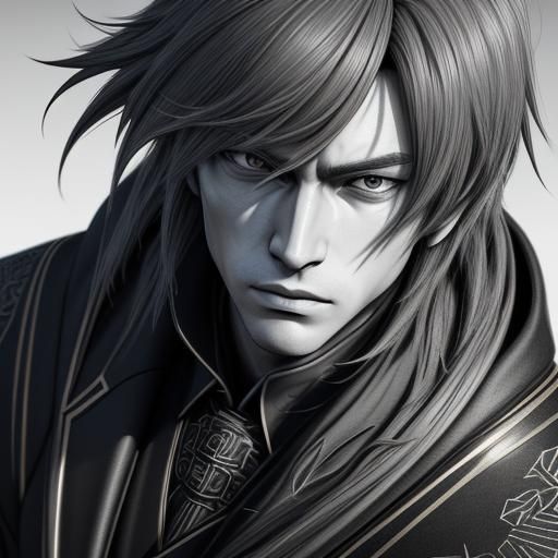 Boy in Coat Suit: 3D Anime Pencil Art