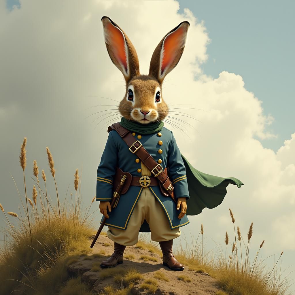 Benjamin Bunny as Othello in Photorealistic Oil Painting