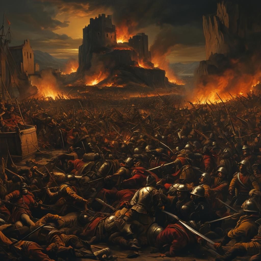 Gibraltar Conquered by Spanish Army in Baroque Style