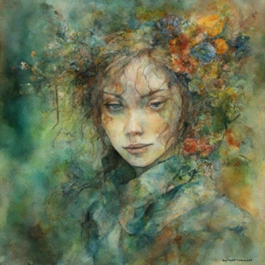 Art Nouveau Woman in Vintage Style