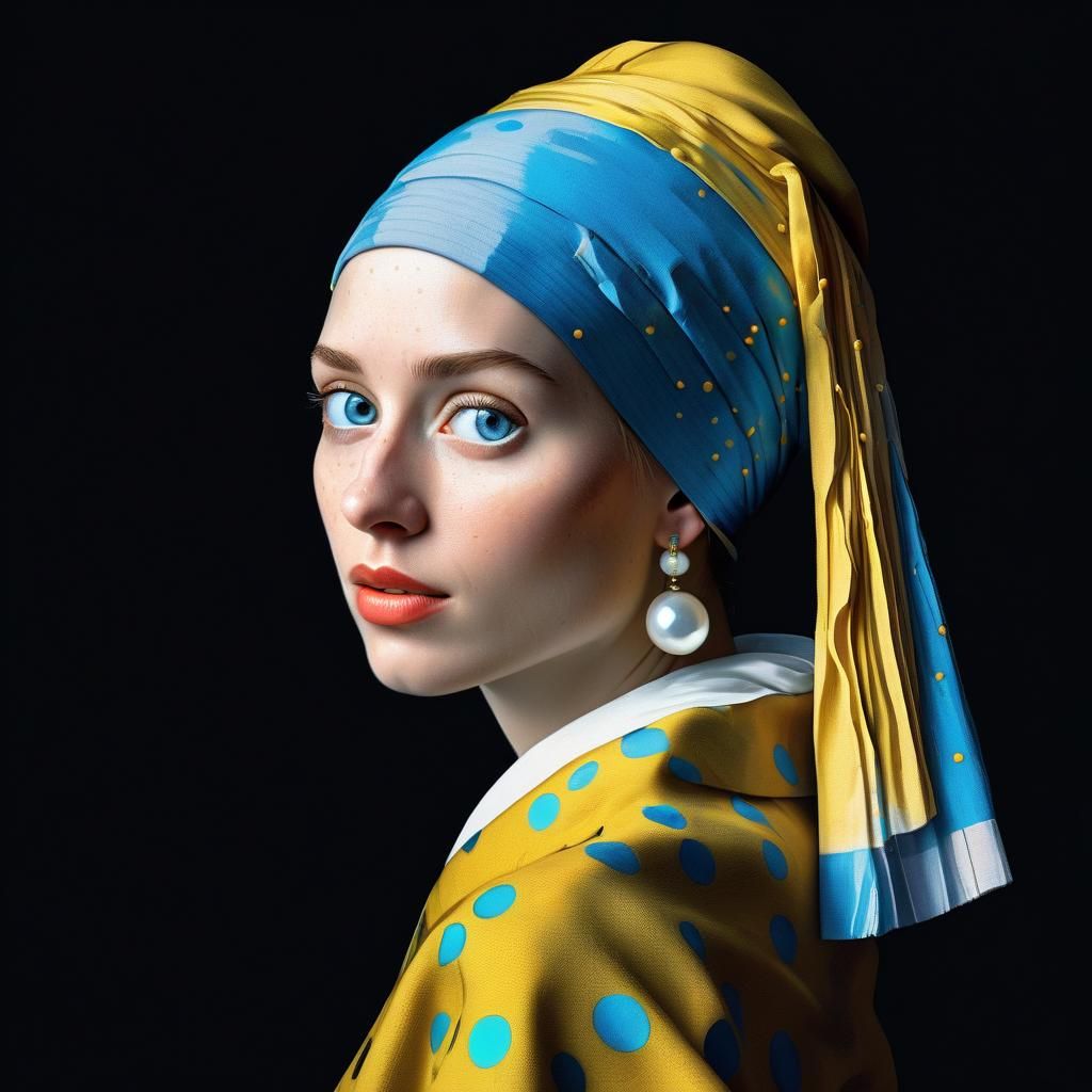 Girl with Pearl Earring in Pop Art Style