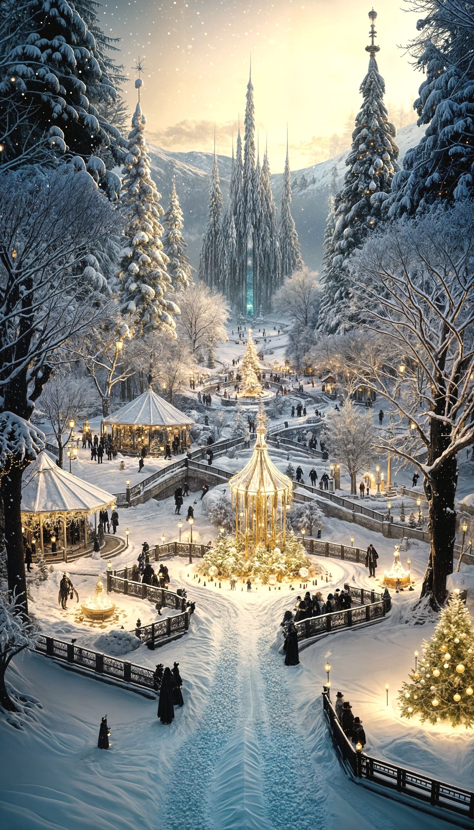 Eldritch Winter Park with Festive Lights