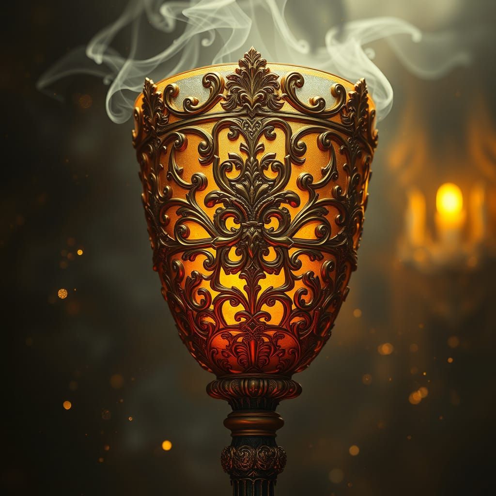 Epic Digital Painting of a Royal Goblet in Ornate Acrylic St...