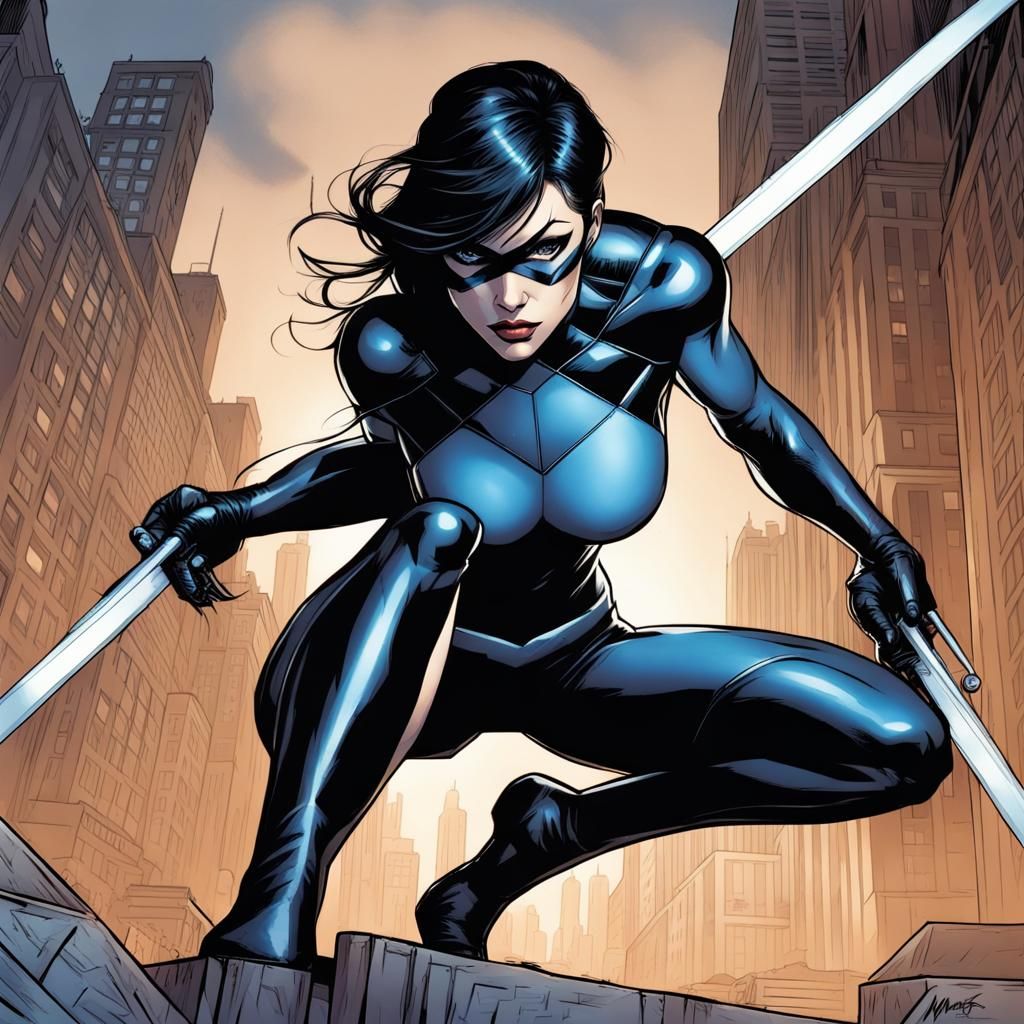 Female Nightwing Comic Book Art