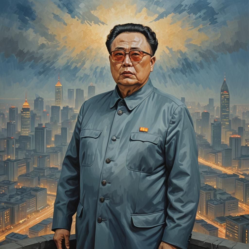 Epic Surrealist Pyongyang Cityscape in Fauvist Style