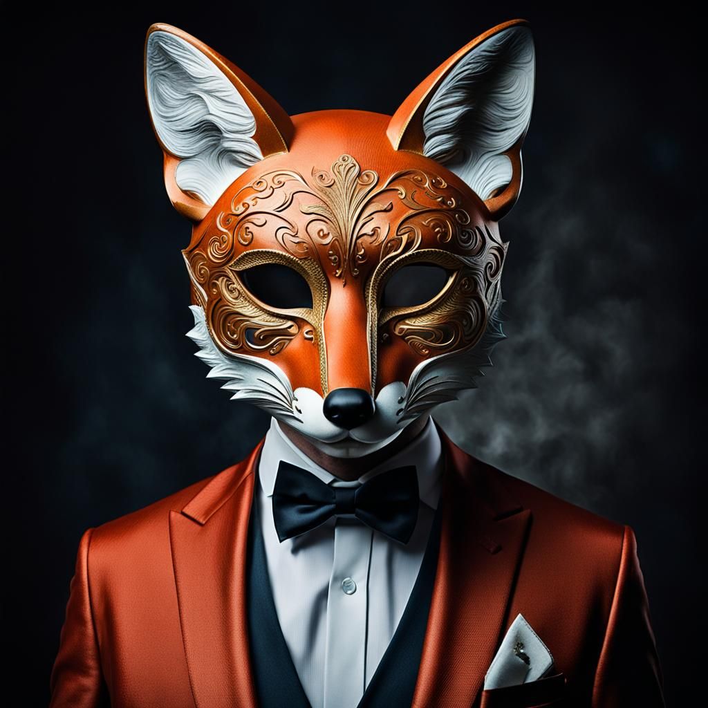 Fox Masked Man at Masquerade Ball