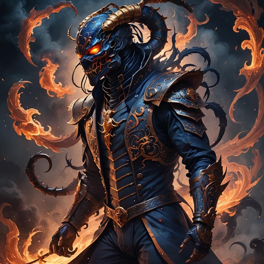 Scorpio Zodiac Figure in Dark Fantasy Art