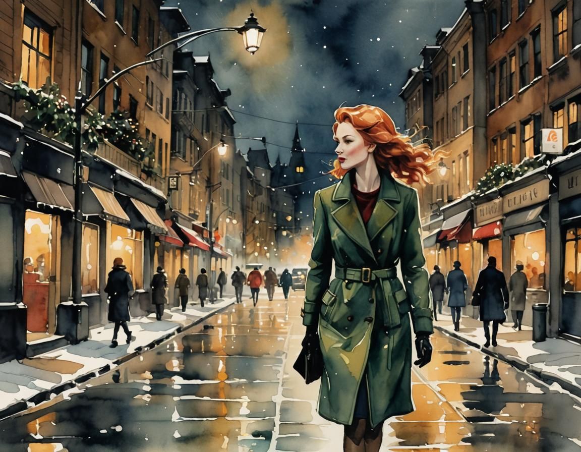 Elegant Christmas Evening in Vintage City