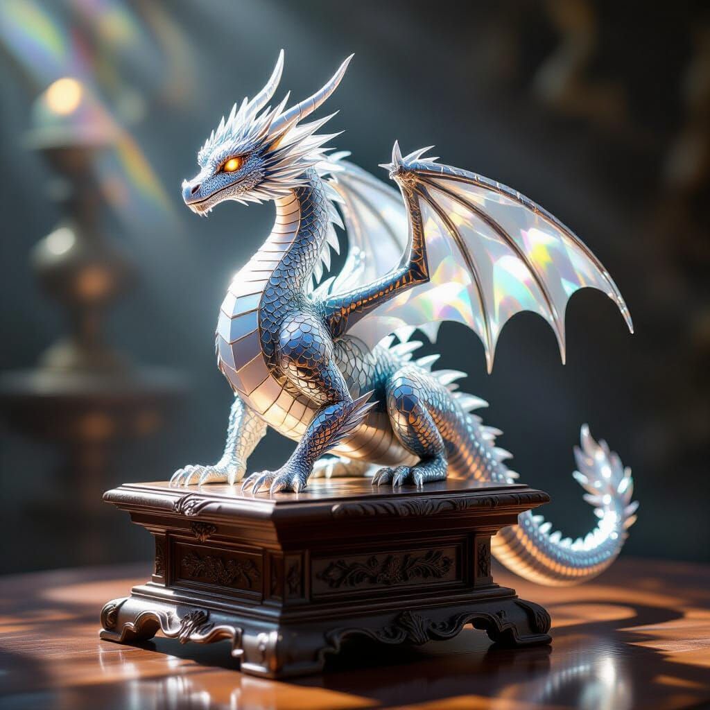 Majestic Crystal Dragon in Studio Lighting