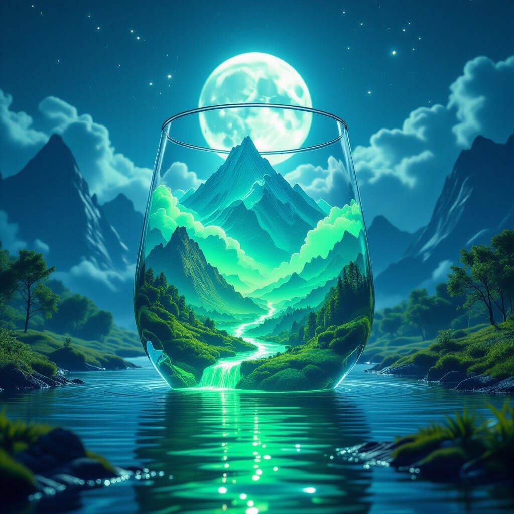 Neon Liquid Creates Lush World: Digital Art