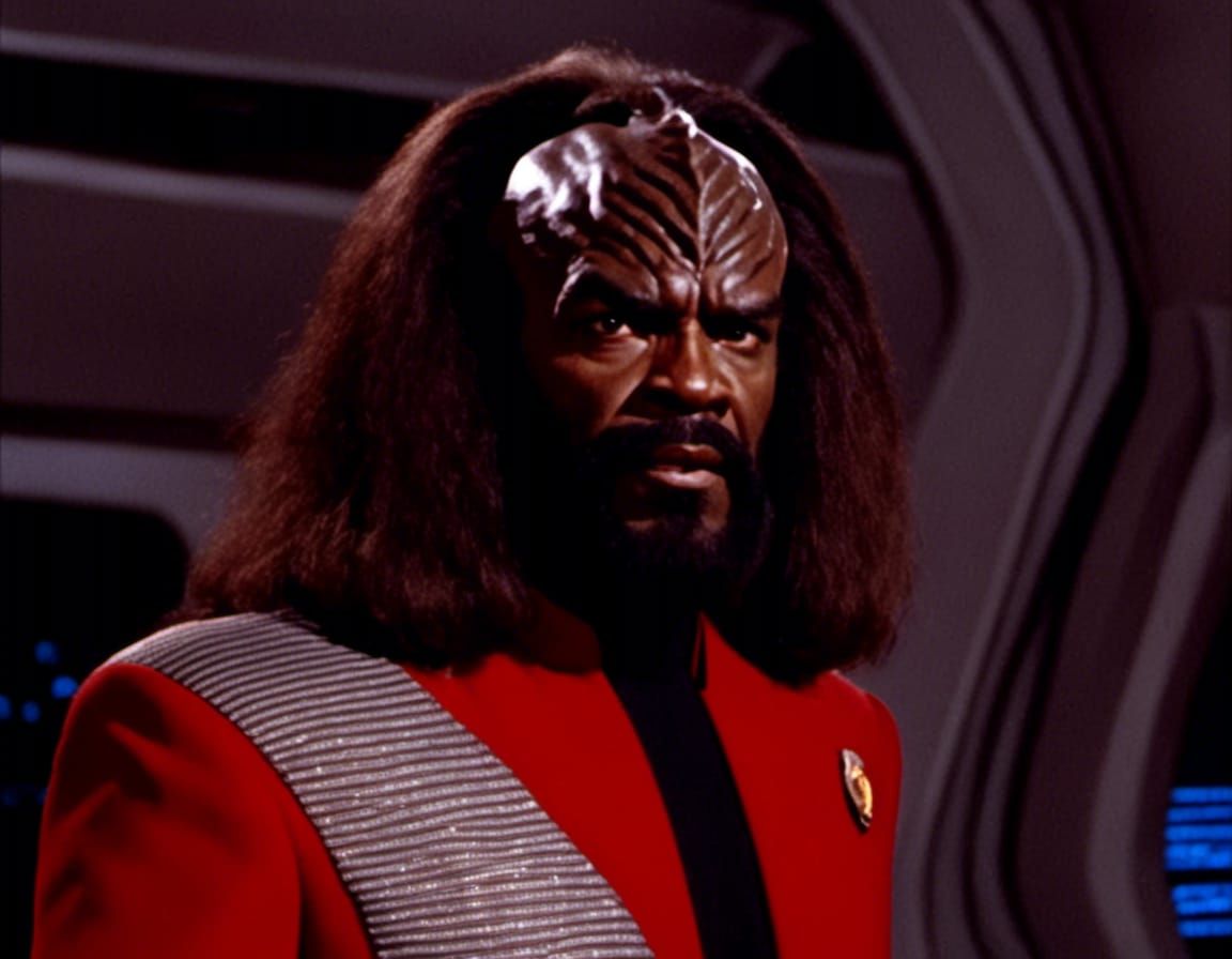 Worf Portrait in Starfleet Red Uniform
