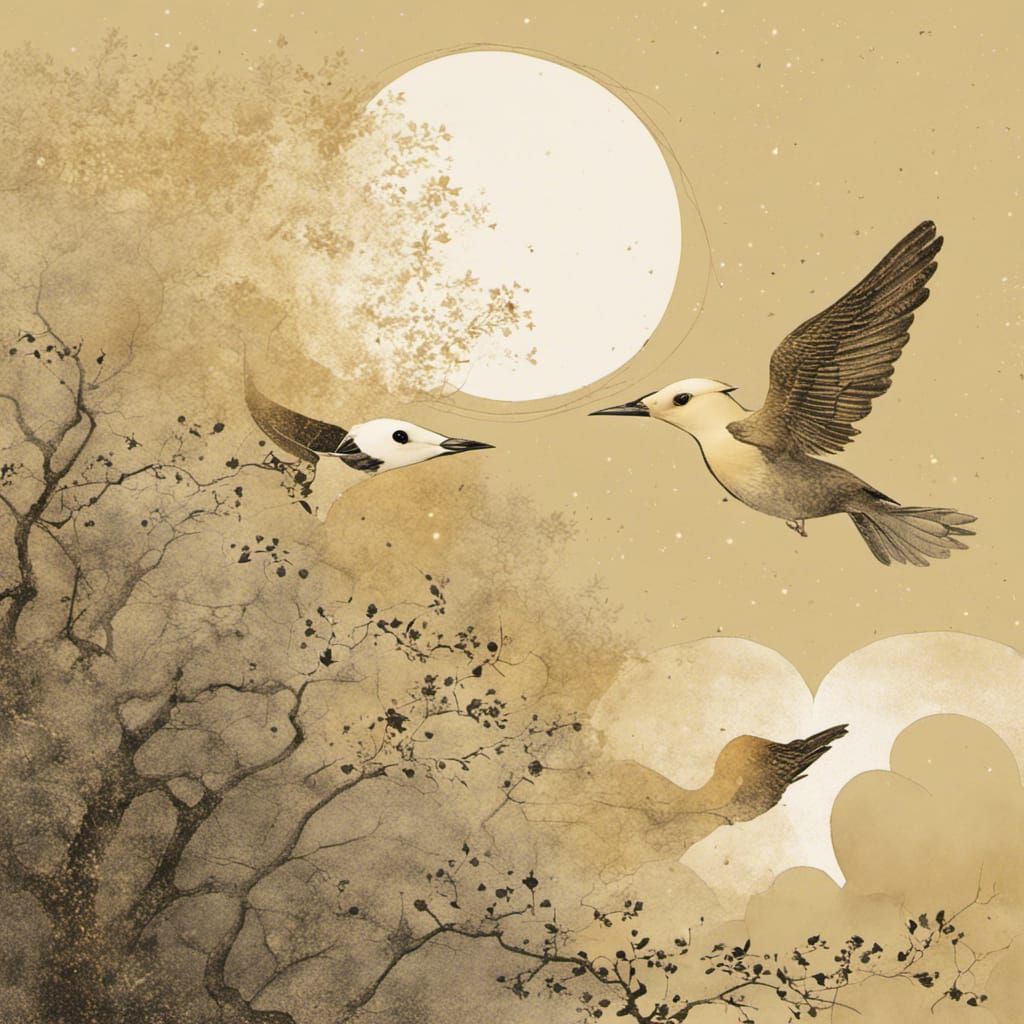 Golden Sunrise in Studio Ghibli Anime Style