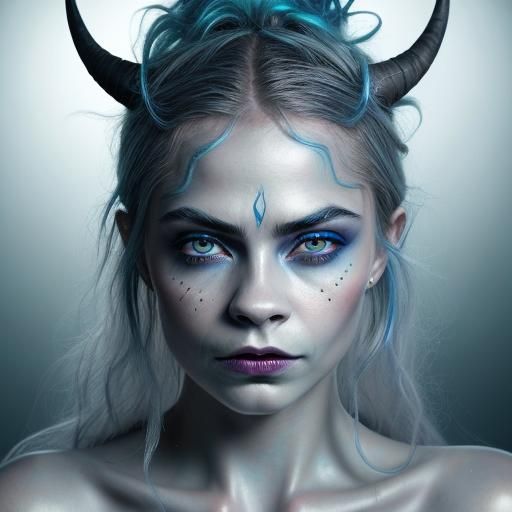 Tiefling Beauty in Dark Fantasy Portraiture
