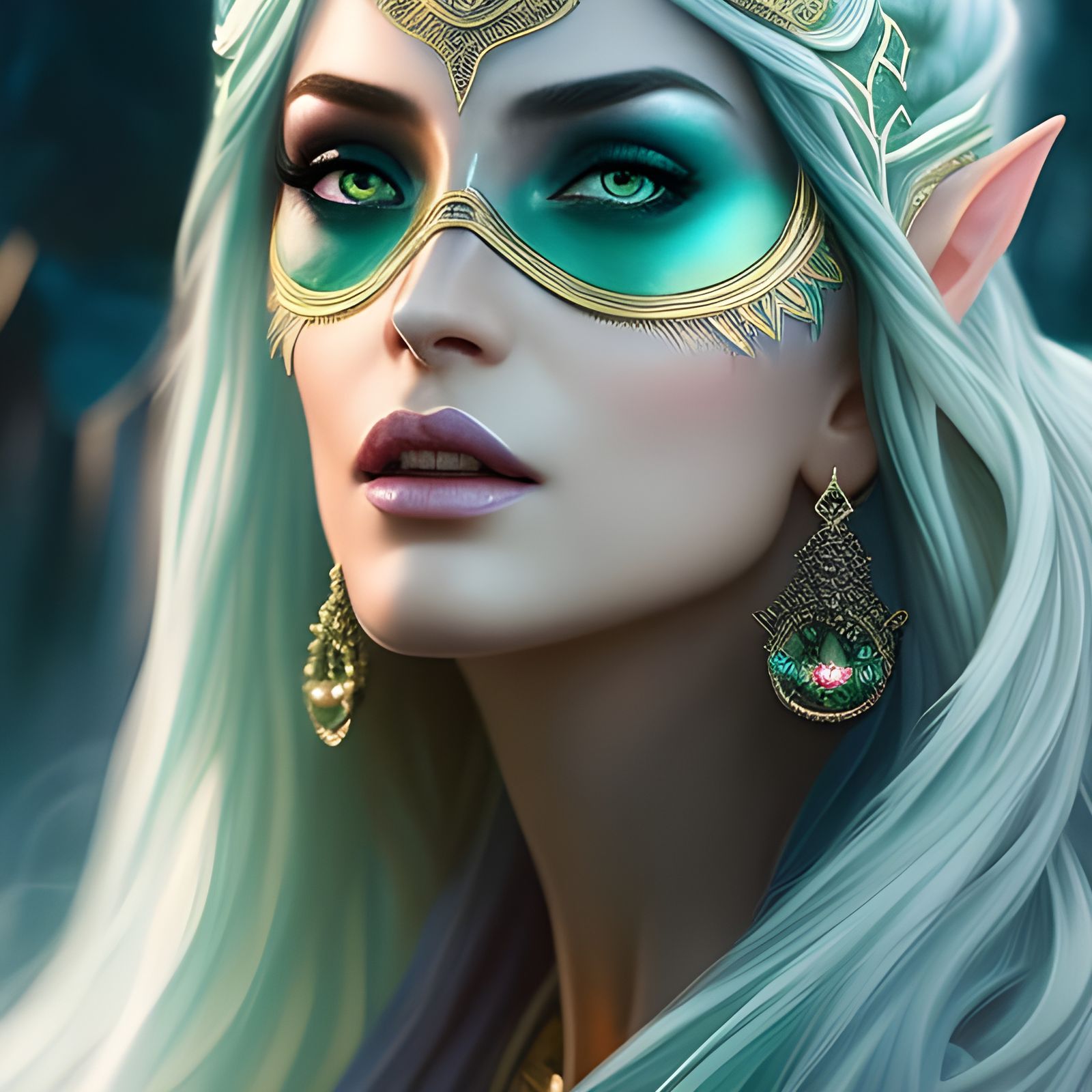 Detailed Portrait of Tyrande in Digital Art Style