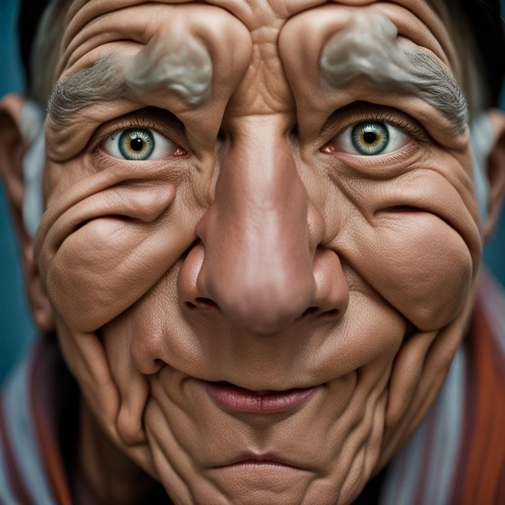 Happy Face Behind Sad Mask Portrait