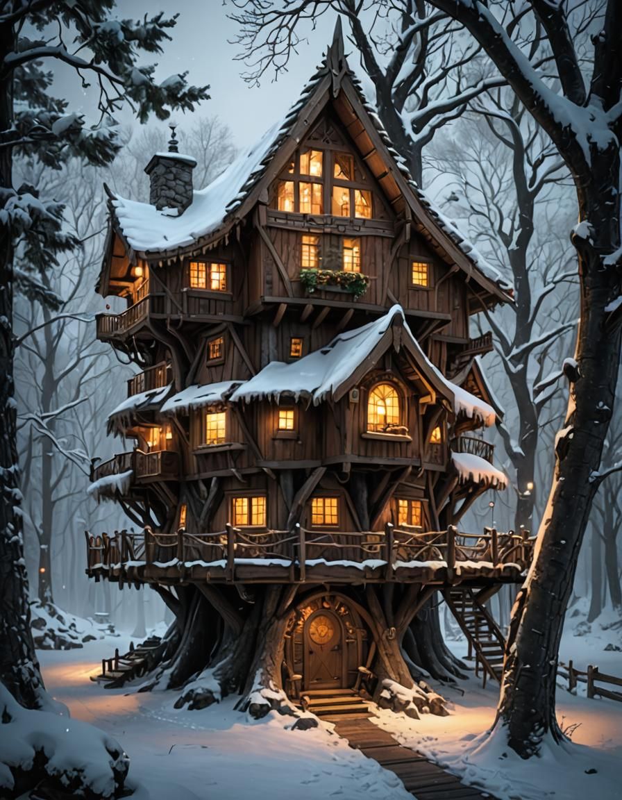 Winter Treehouse Lodge